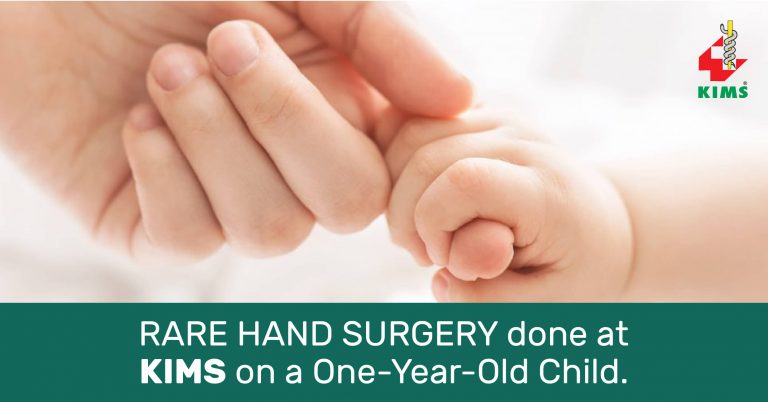 RARE HAND SURGERY DONE AT KIMS ON A ONE-YEAR-OLD CHILD